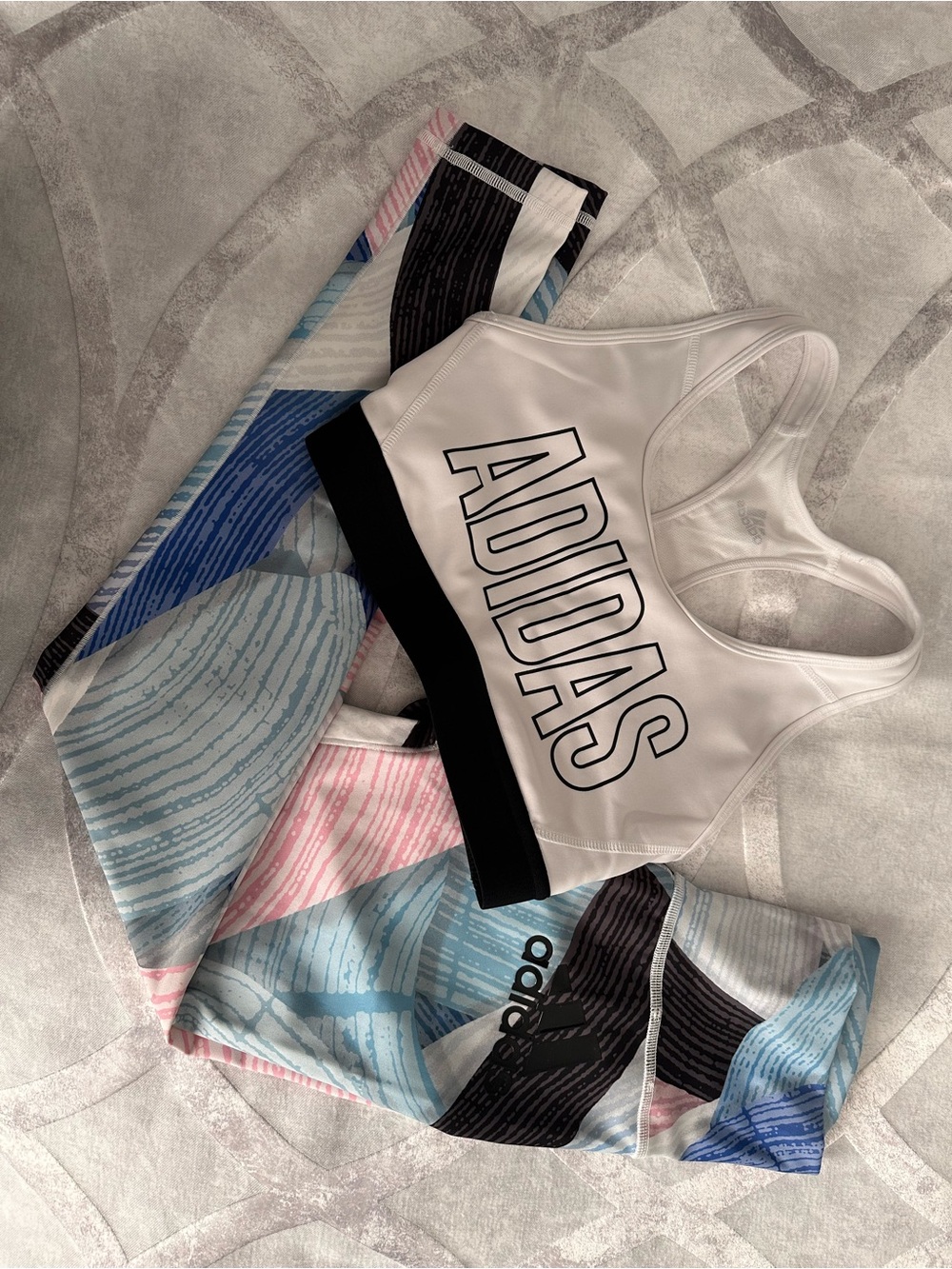 Adidas Women’s XS Sports Bra & Printed Leggings 2-Piece Set